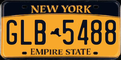 NY license plate GLB5488