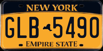 NY license plate GLB5490