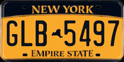 NY license plate GLB5497