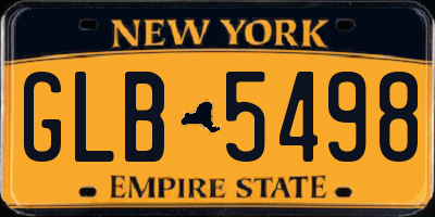 NY license plate GLB5498