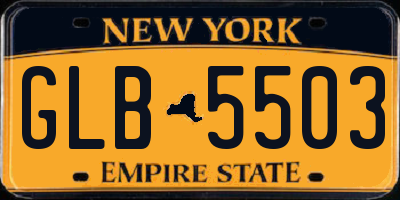 NY license plate GLB5503
