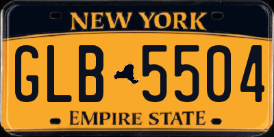 NY license plate GLB5504