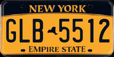 NY license plate GLB5512