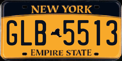 NY license plate GLB5513