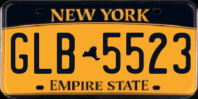 NY license plate GLB5523