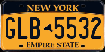 NY license plate GLB5532