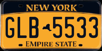 NY license plate GLB5533