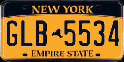 NY license plate GLB5534