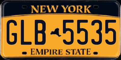 NY license plate GLB5535