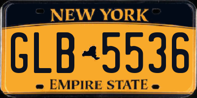 NY license plate GLB5536