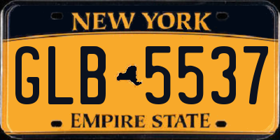 NY license plate GLB5537