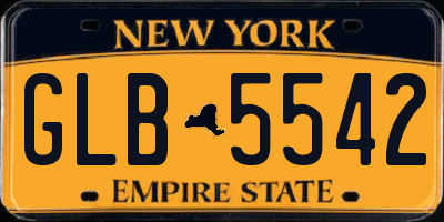 NY license plate GLB5542