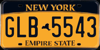 NY license plate GLB5543