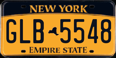 NY license plate GLB5548