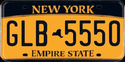 NY license plate GLB5550