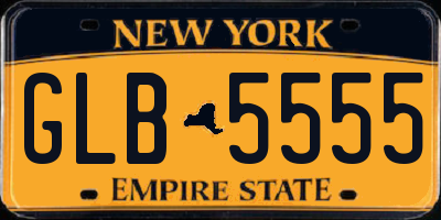 NY license plate GLB5555