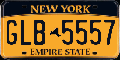 NY license plate GLB5557