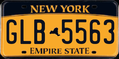 NY license plate GLB5563