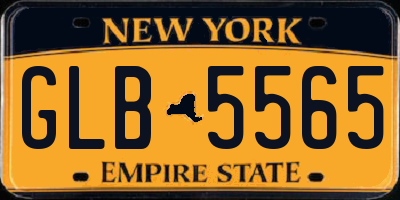 NY license plate GLB5565