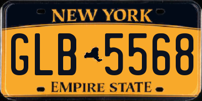 NY license plate GLB5568