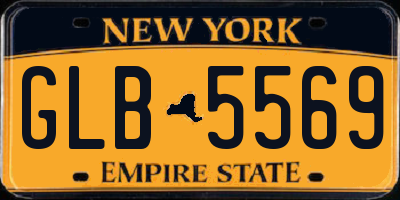NY license plate GLB5569