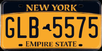NY license plate GLB5575