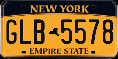 NY license plate GLB5578