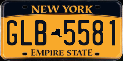 NY license plate GLB5581