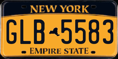 NY license plate GLB5583