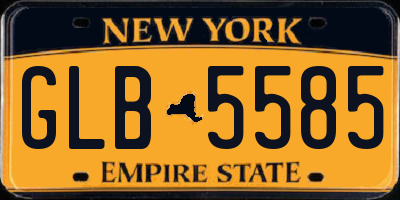 NY license plate GLB5585