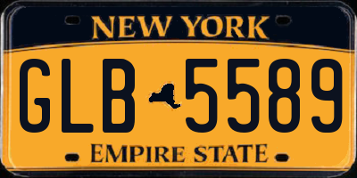 NY license plate GLB5589