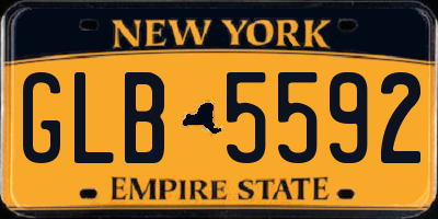 NY license plate GLB5592