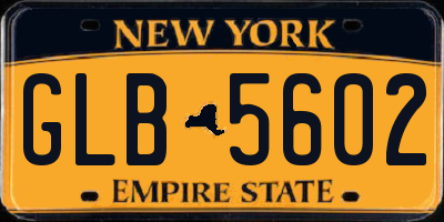 NY license plate GLB5602