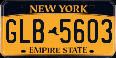 NY license plate GLB5603