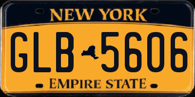 NY license plate GLB5606