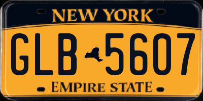NY license plate GLB5607
