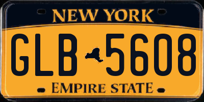 NY license plate GLB5608