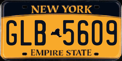 NY license plate GLB5609