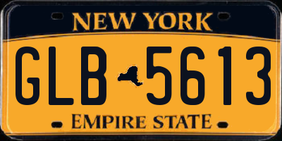 NY license plate GLB5613