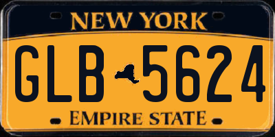 NY license plate GLB5624