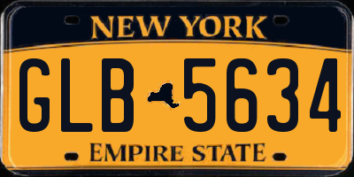 NY license plate GLB5634