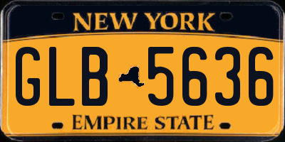 NY license plate GLB5636