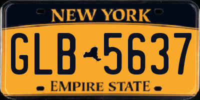 NY license plate GLB5637
