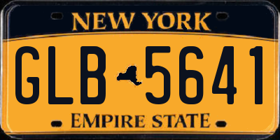 NY license plate GLB5641