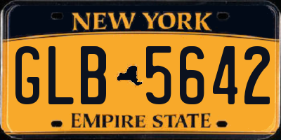 NY license plate GLB5642