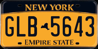 NY license plate GLB5643