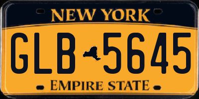 NY license plate GLB5645
