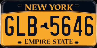 NY license plate GLB5646
