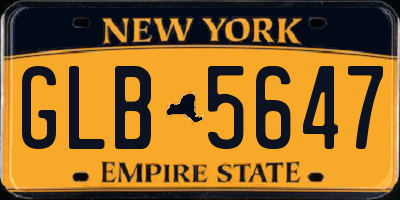 NY license plate GLB5647