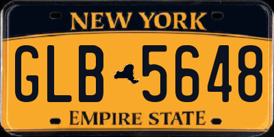 NY license plate GLB5648